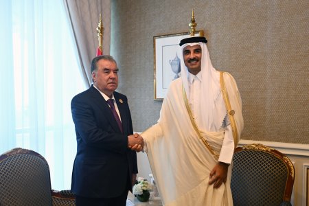 Мулоқот бо Амири Давлати Қатар Шайх Тамим ибни Ҳамад Оли Сонӣ